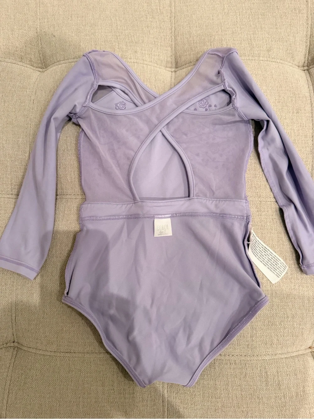 Bloch Girls Dara 3/4 Sleeve Leotard Lilac / 6X-7